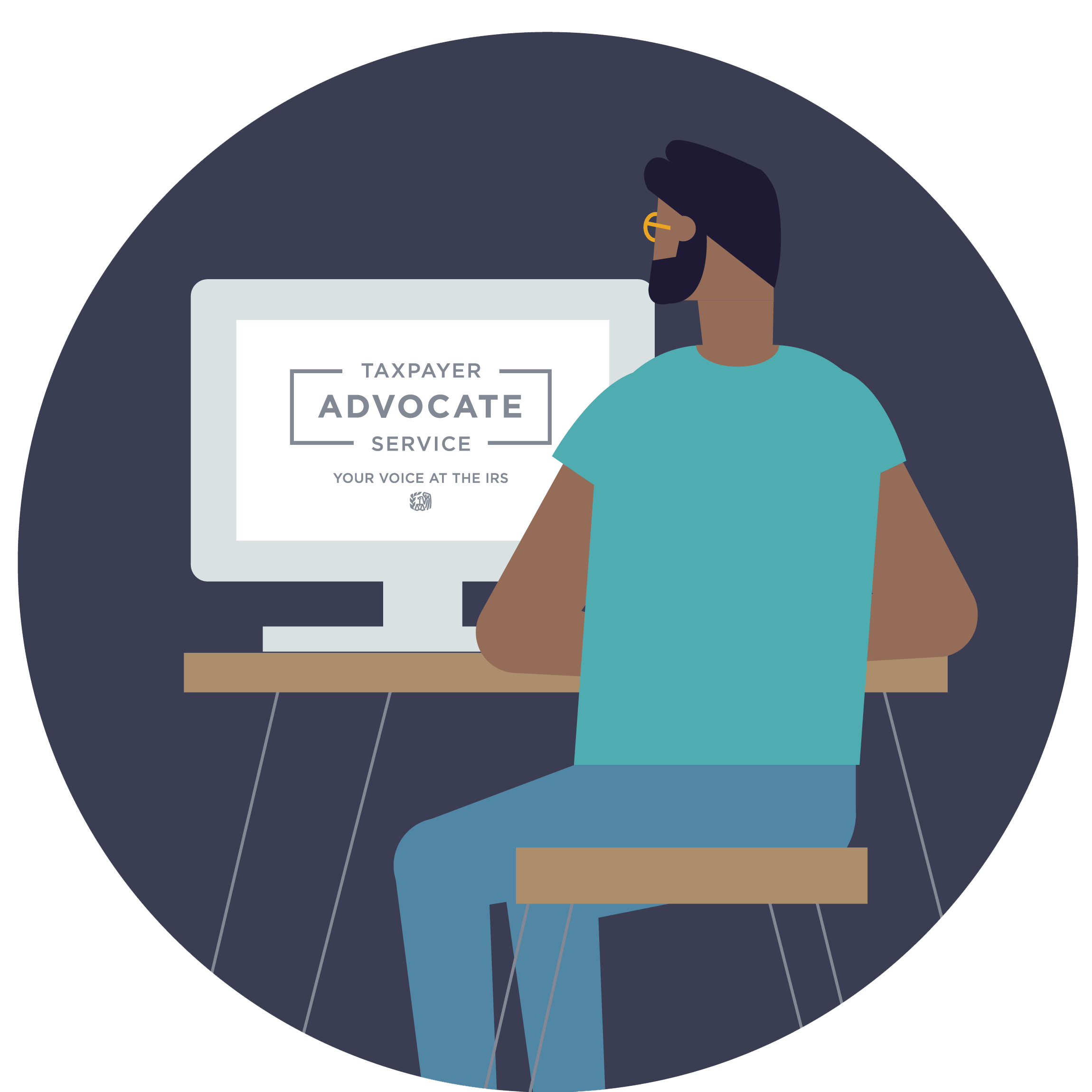 Person on a computer looking at the TAS website